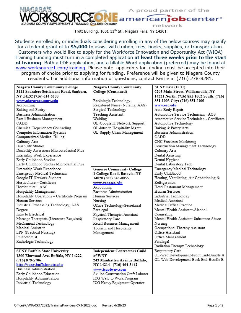 Training Providers.Pg1